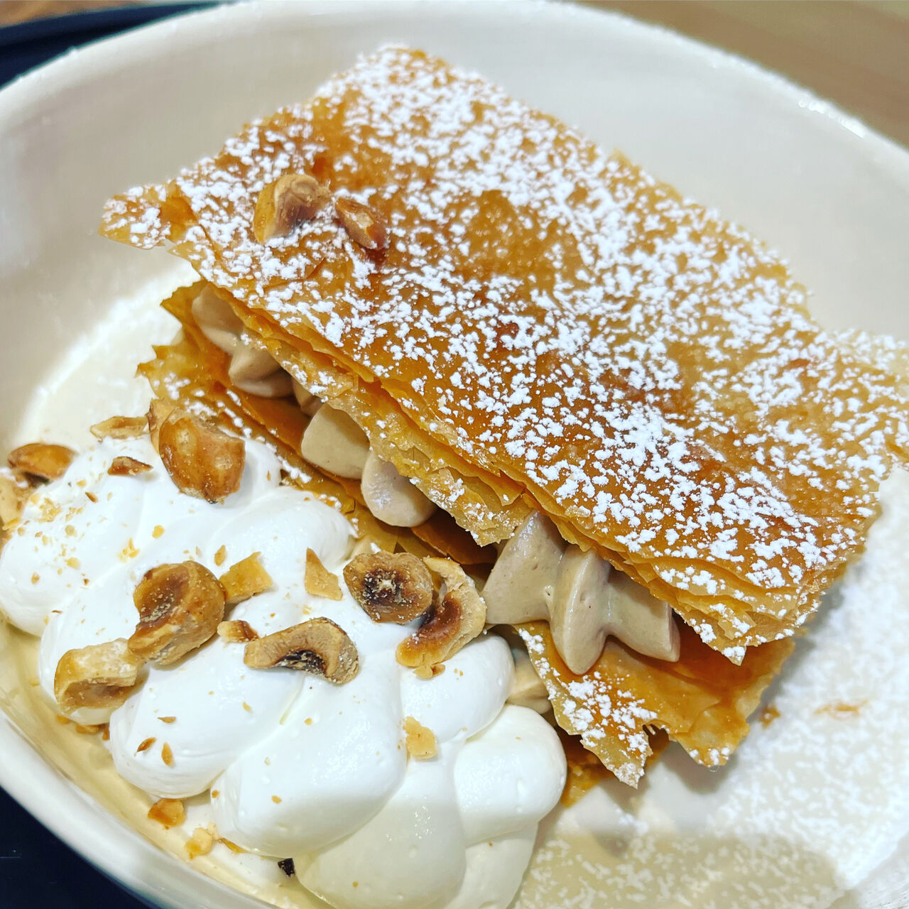 Mille feuilles Praliné, Crème mascarpone 