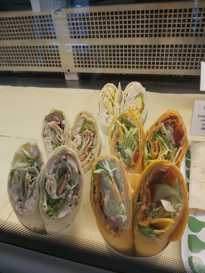 wrap énergie; wrap chorizo et wrap poulet