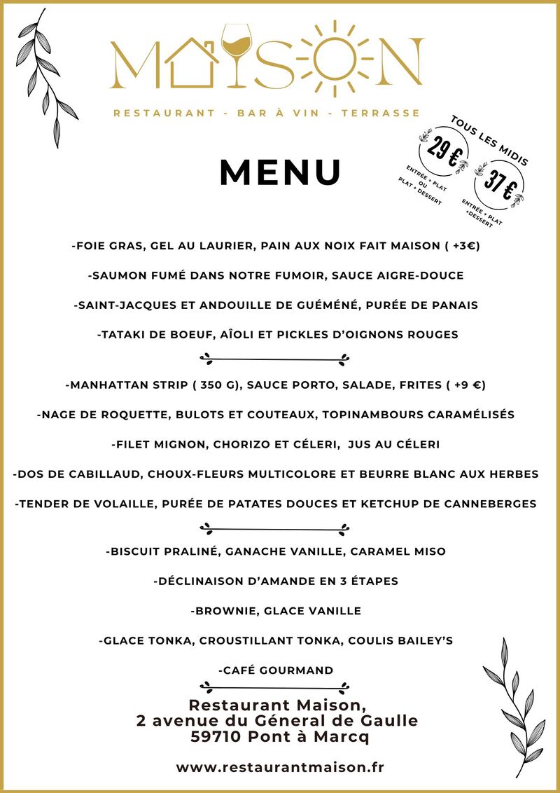Menu du midi 10 decembre