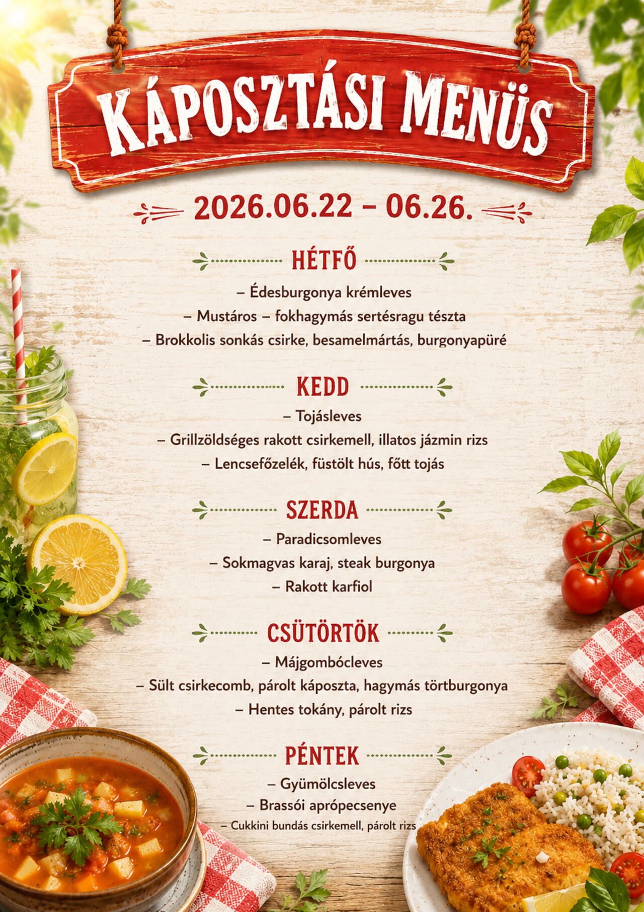Menü - Kedd