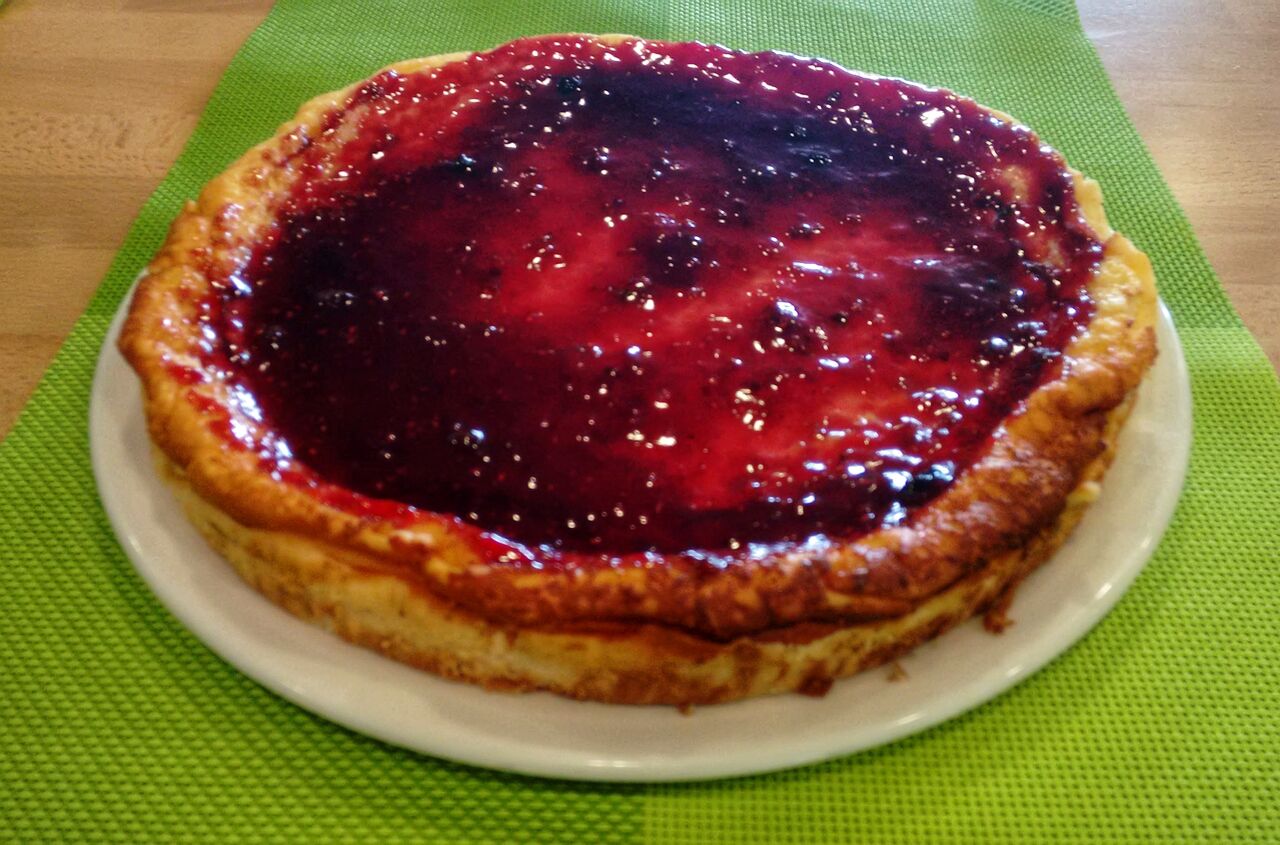 Tarta de queso horneada.