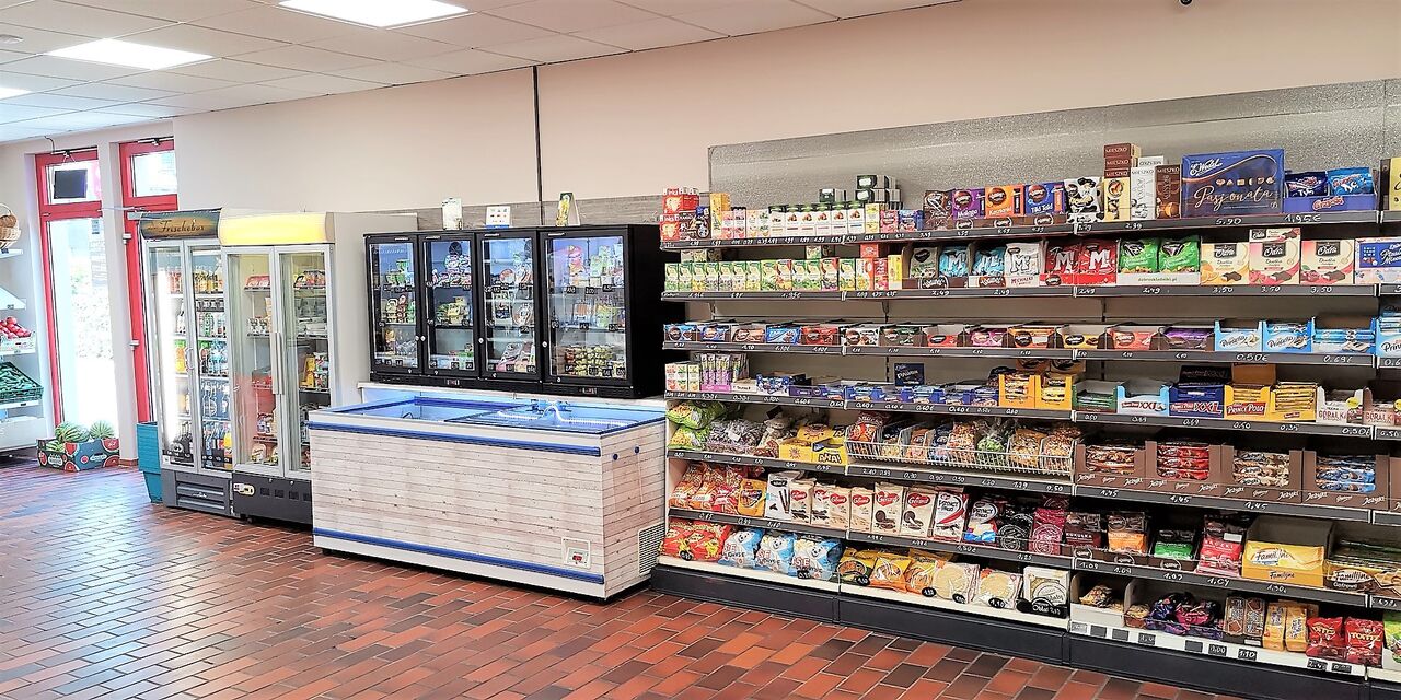 Verkaufsfläche hinter