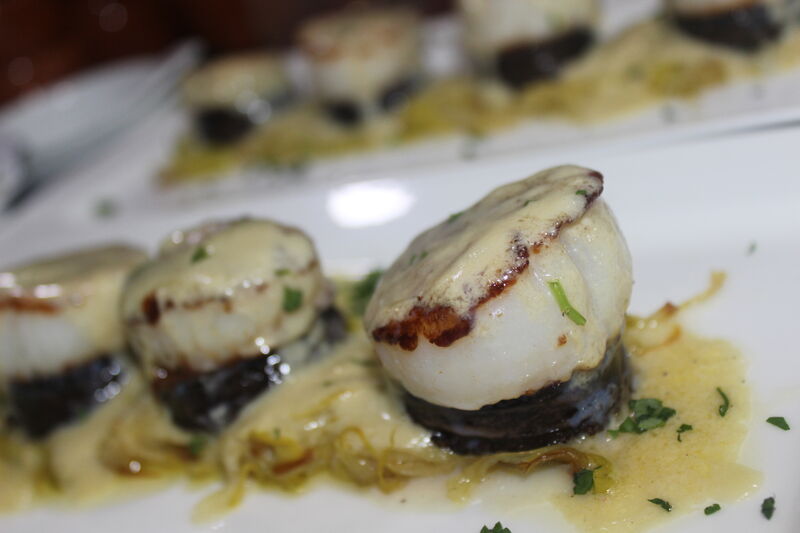 Vieiras con morcilla