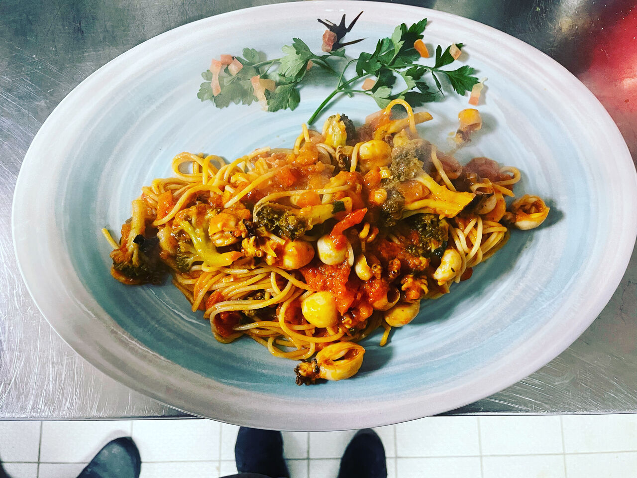 Spaghetti Mit Baby Sepia 