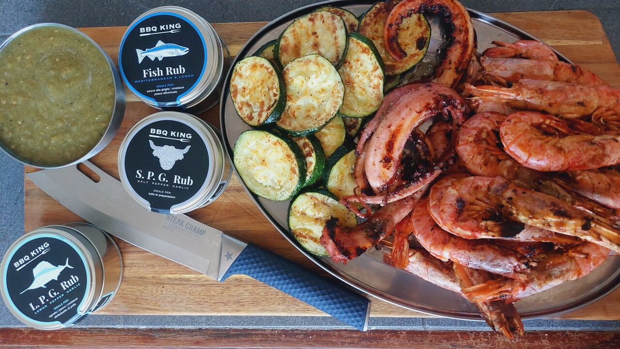 Gambas et Tentacules a la plancha
