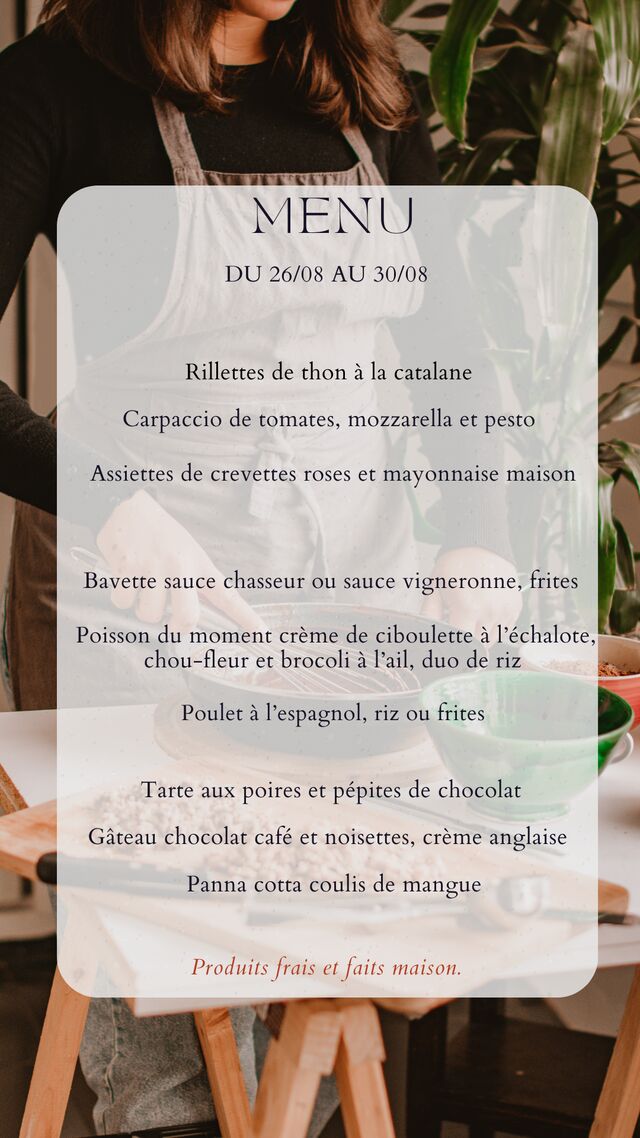 Menu du 26/08/25 au 30/08/25