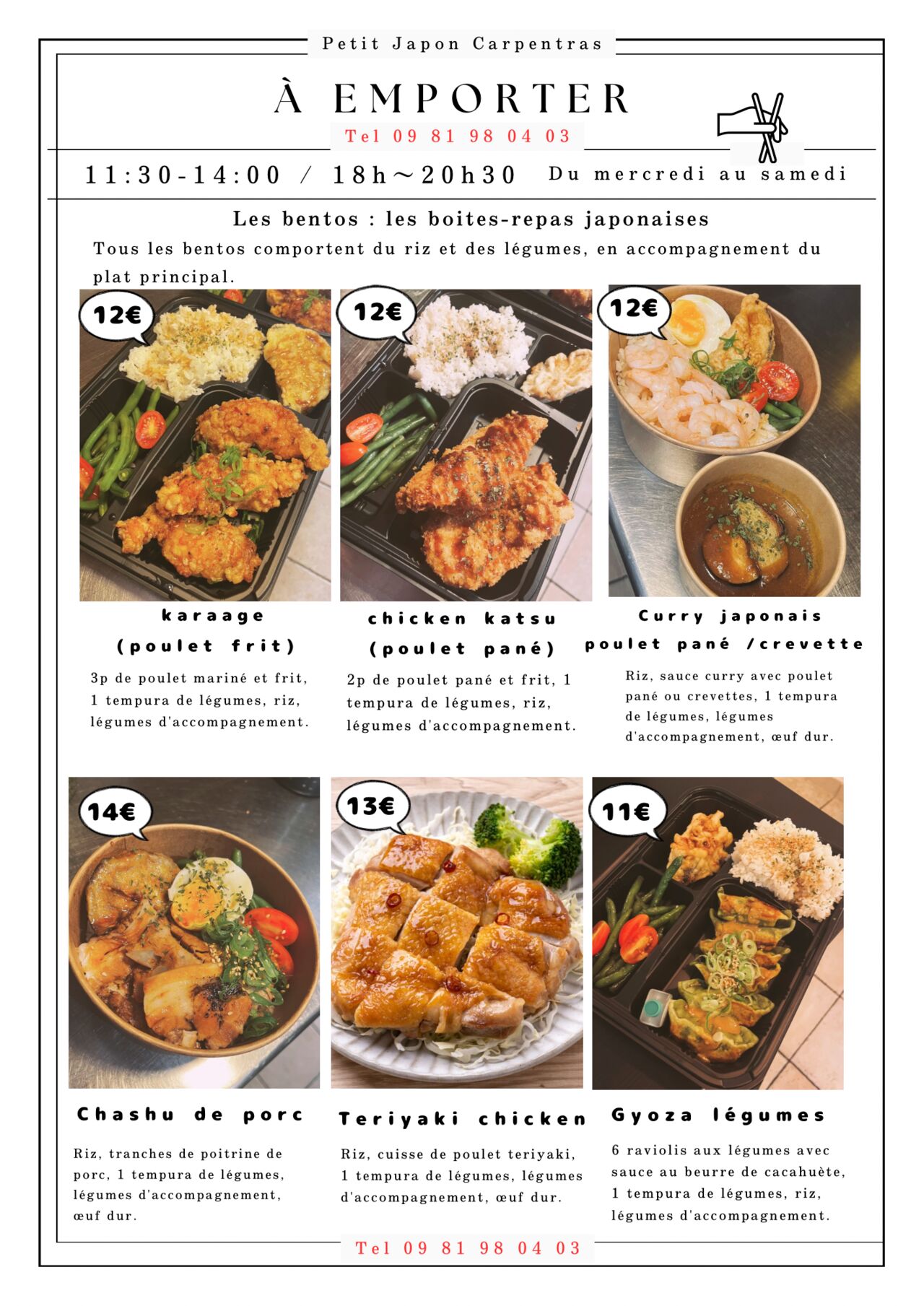 Reprise du restaurant en vente à emporter !