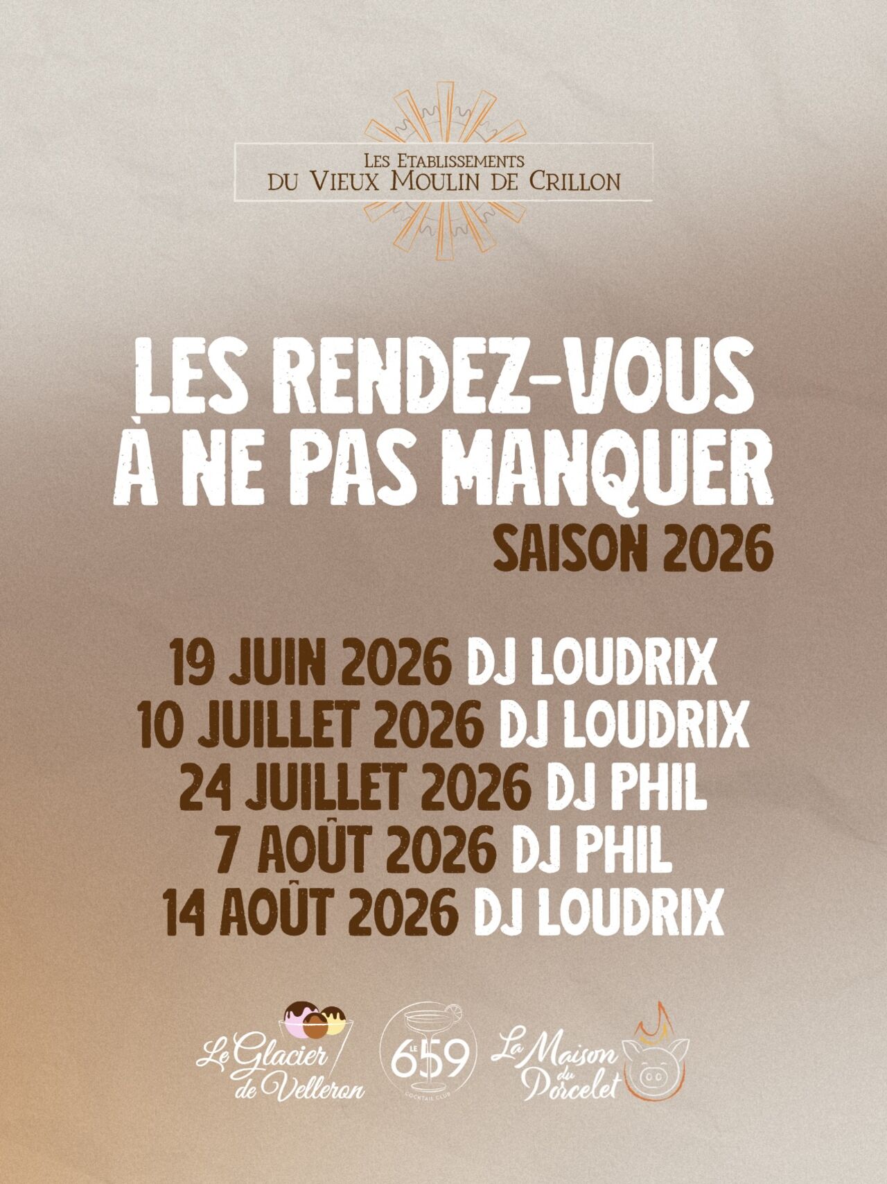Les soirées 2026 en exclu 🎶