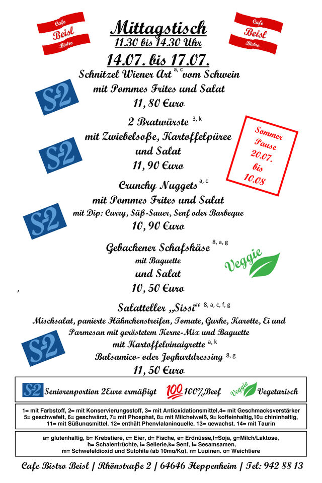 Mittagtisch 14.07.2025 bis 17.07.2025