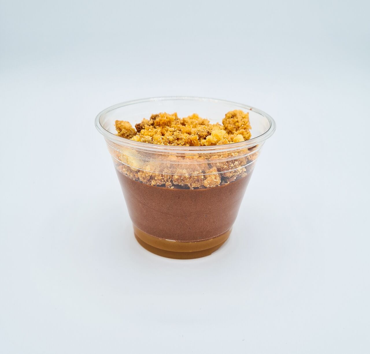 Mousse au chocolat, caramel au beurre salé et crumble ??