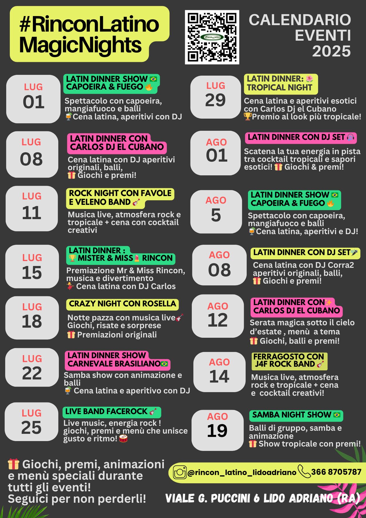 🎭 Un’estate di emozioni, cultura e sorprese al Rincon Latino! 🌍✨