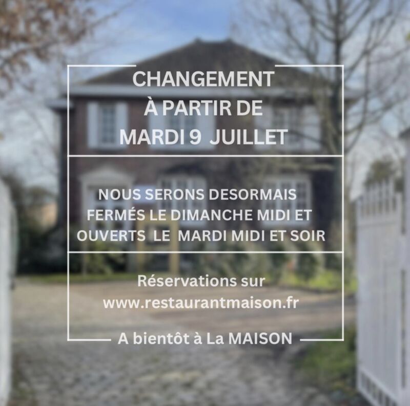 nous sommes ouverts du mardi midi au samedi soir