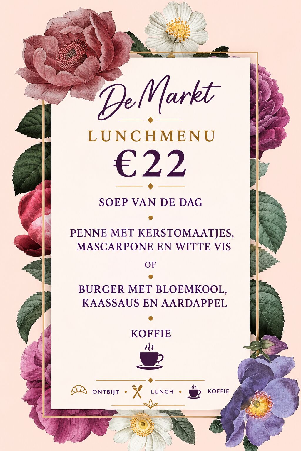 Lunch van woensdag 9 sept tem zondag 13 sept