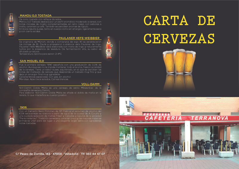 CARTA DE CERVEZAS