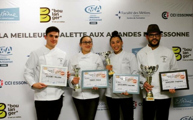 Meilleure galette d'Essonne 2020
- 1ere place catégorie chef d'entreprise
- 2nd et 3e place apprentis
- 4e place salarié