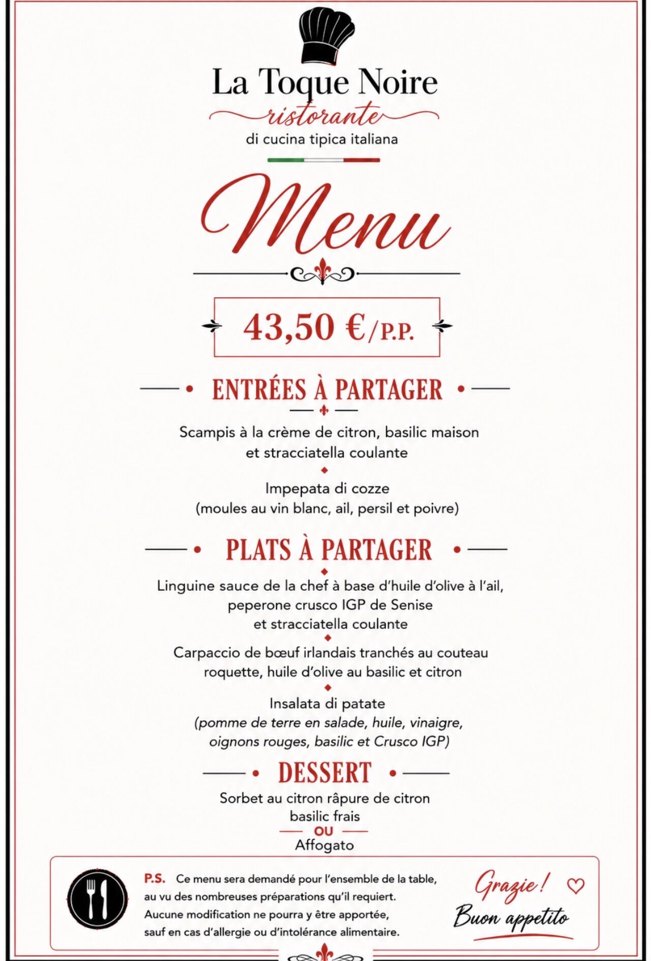 Menu du 27/07 au 01/08 sur notre carte