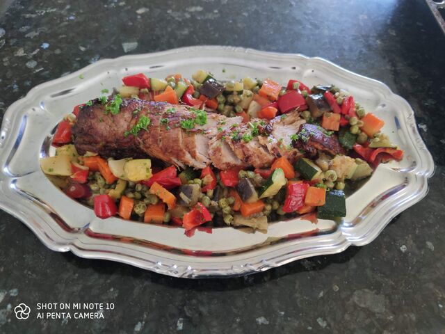 Roti filet mignon et c'est petit légumes