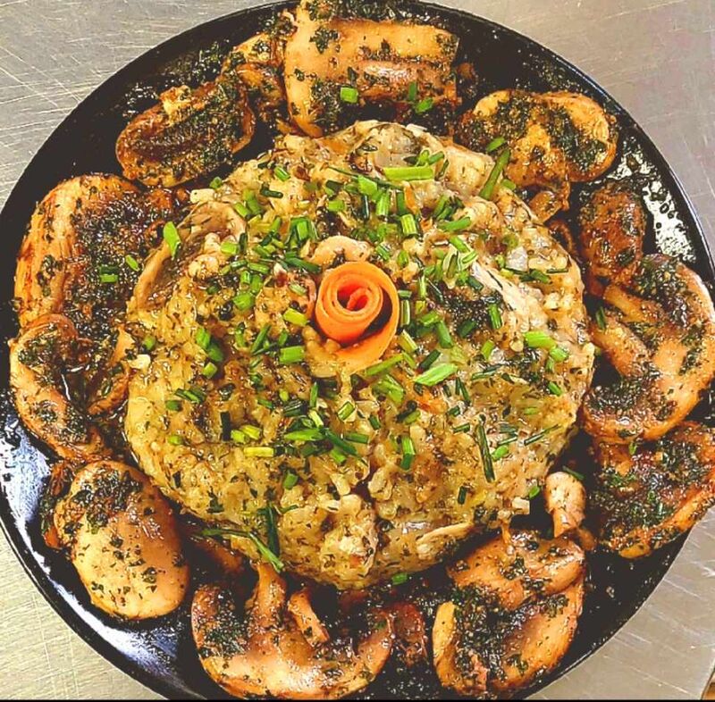 risotto au poulet et aux champignons 