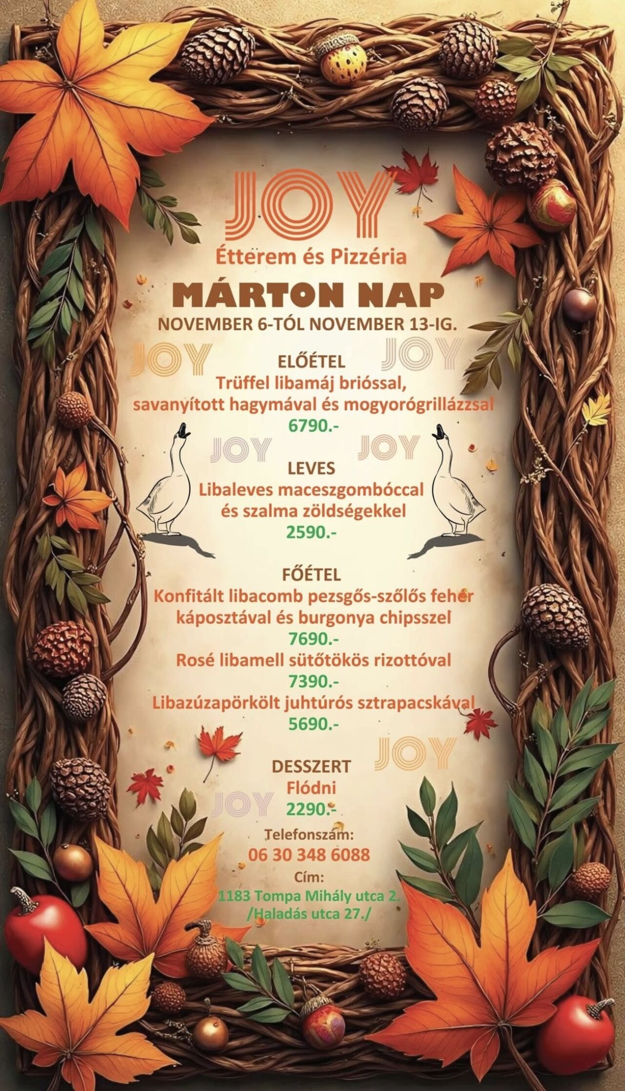 🪿🪿MÁRTON NAPI LIBALAKOMA november 6-tól november 13-ig 🪿🪿