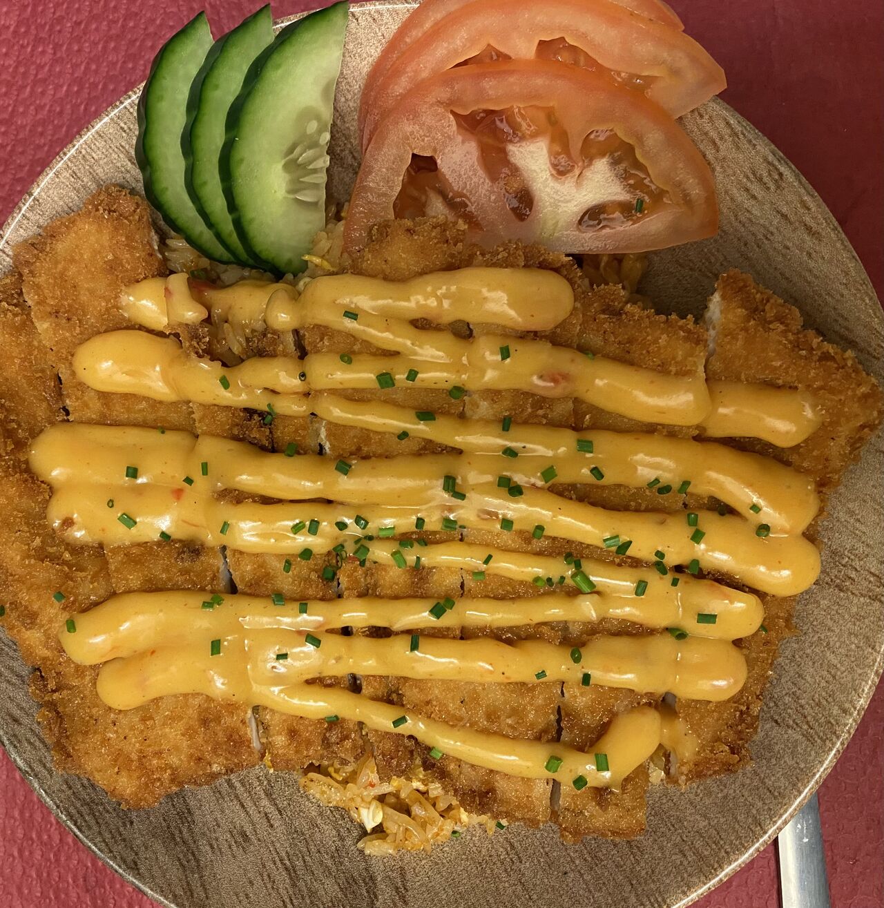 Poulet pané avec le riz thaï 