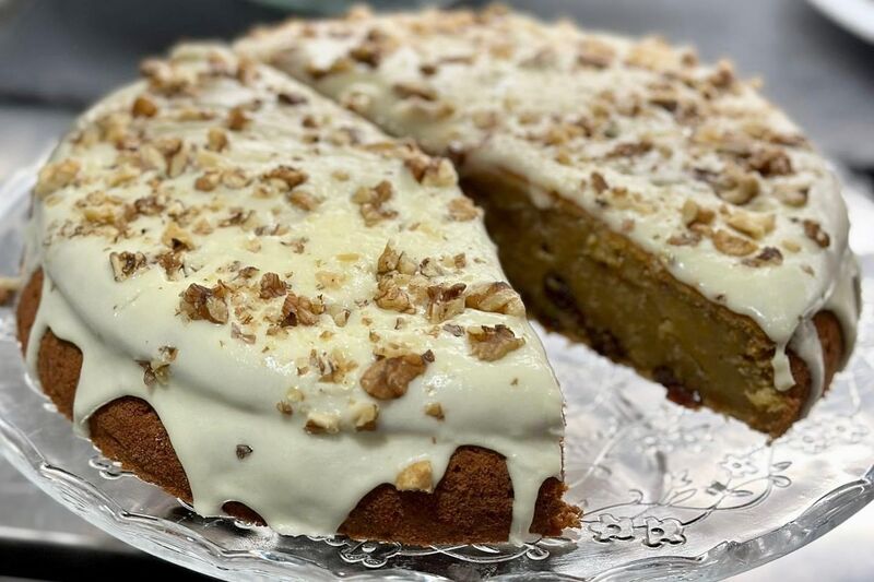 hausgemachter Kürbis Apfel Kuchen