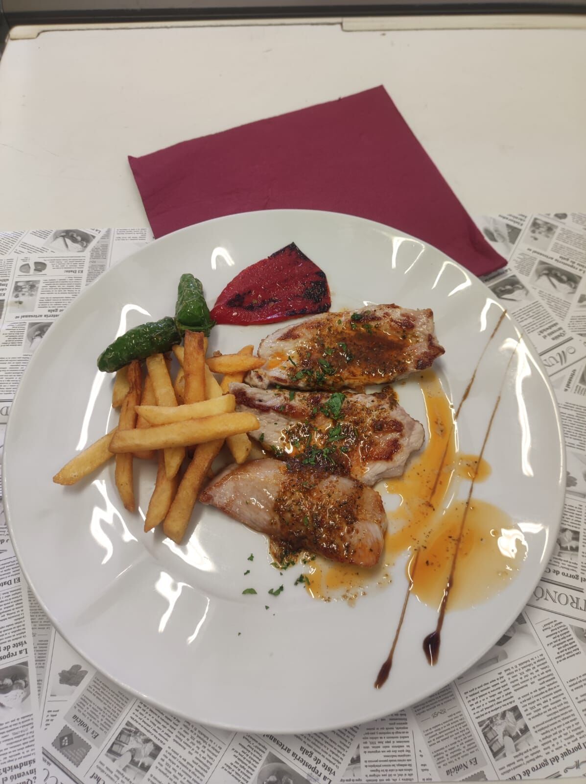 Secreto con chimichurri