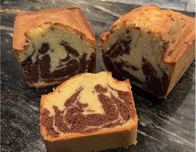 Cake Marbé, Chocolat Vanille .