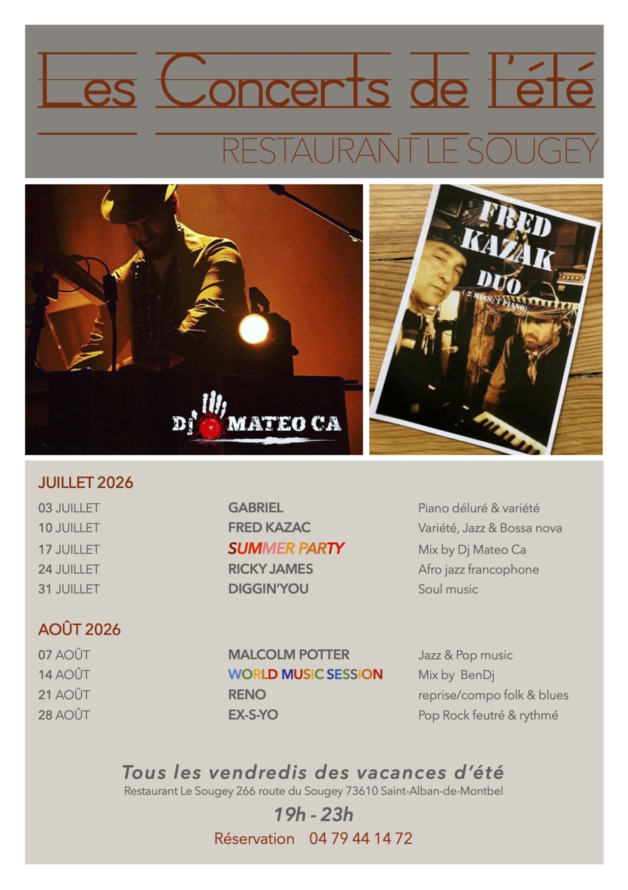 LES CONCERTS DE L'ETE