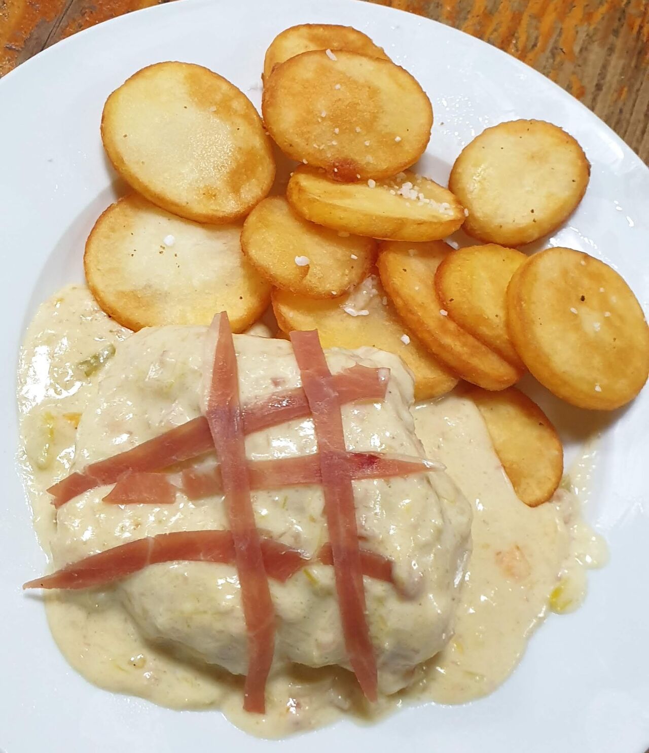 Rollito de pollo a la carbonara