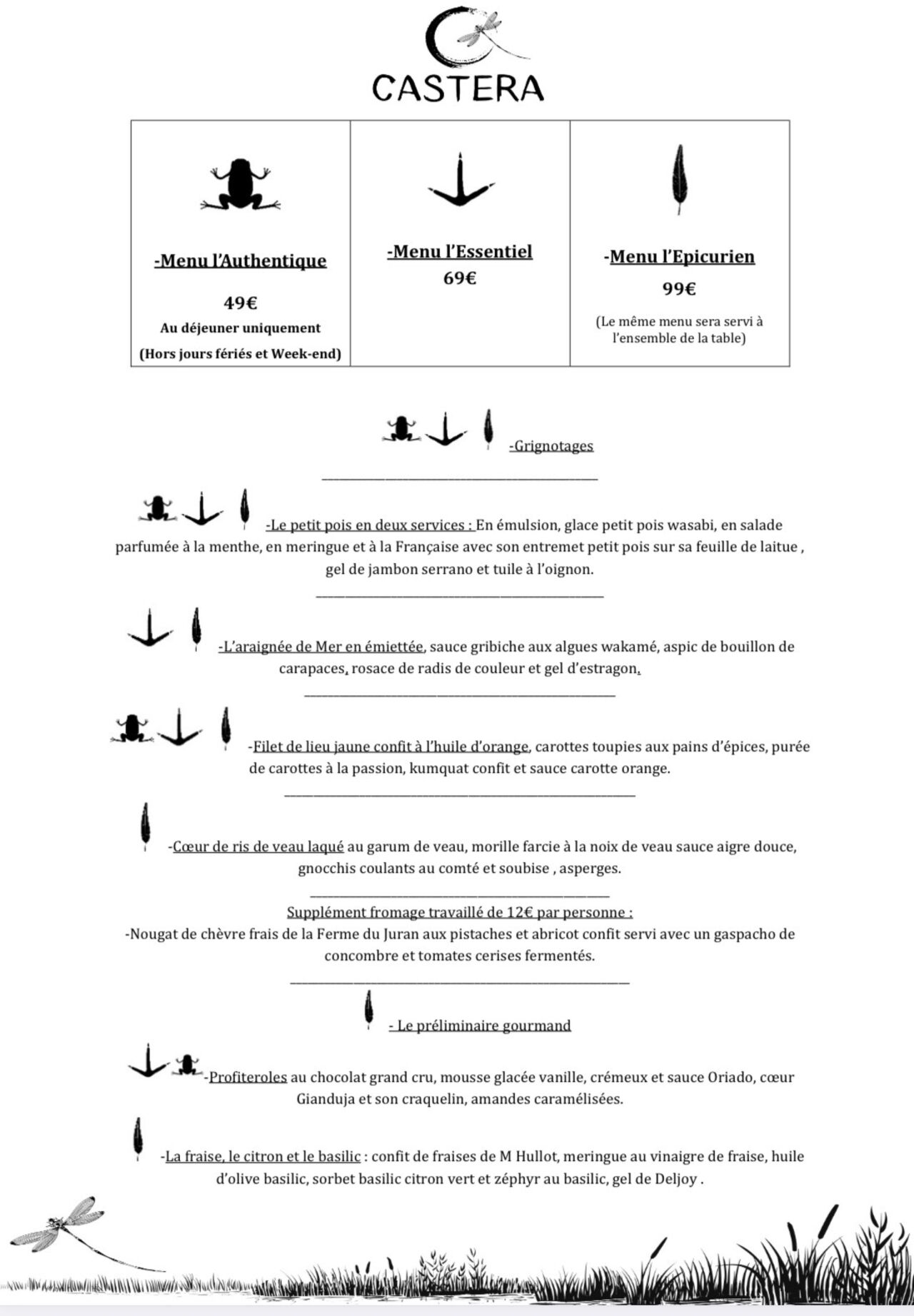 NOTRE MENU