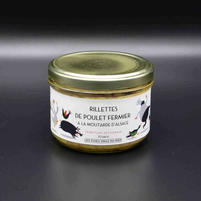 Rillettes de poulet fermier à la moutarde d'Alsace - 90gr - 6,63€