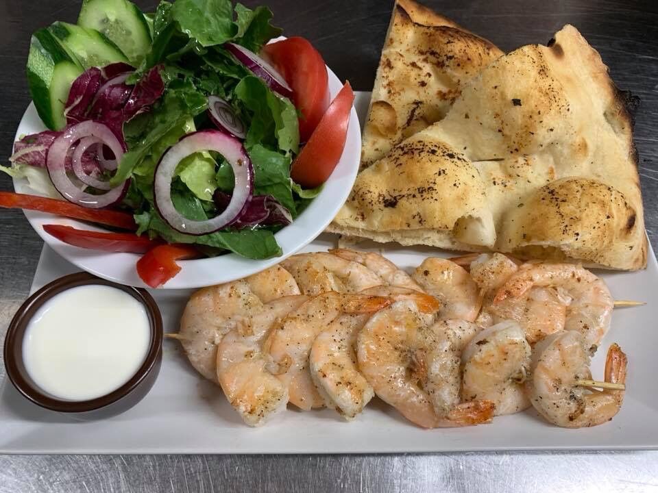 Szaszłyk z krewetek 