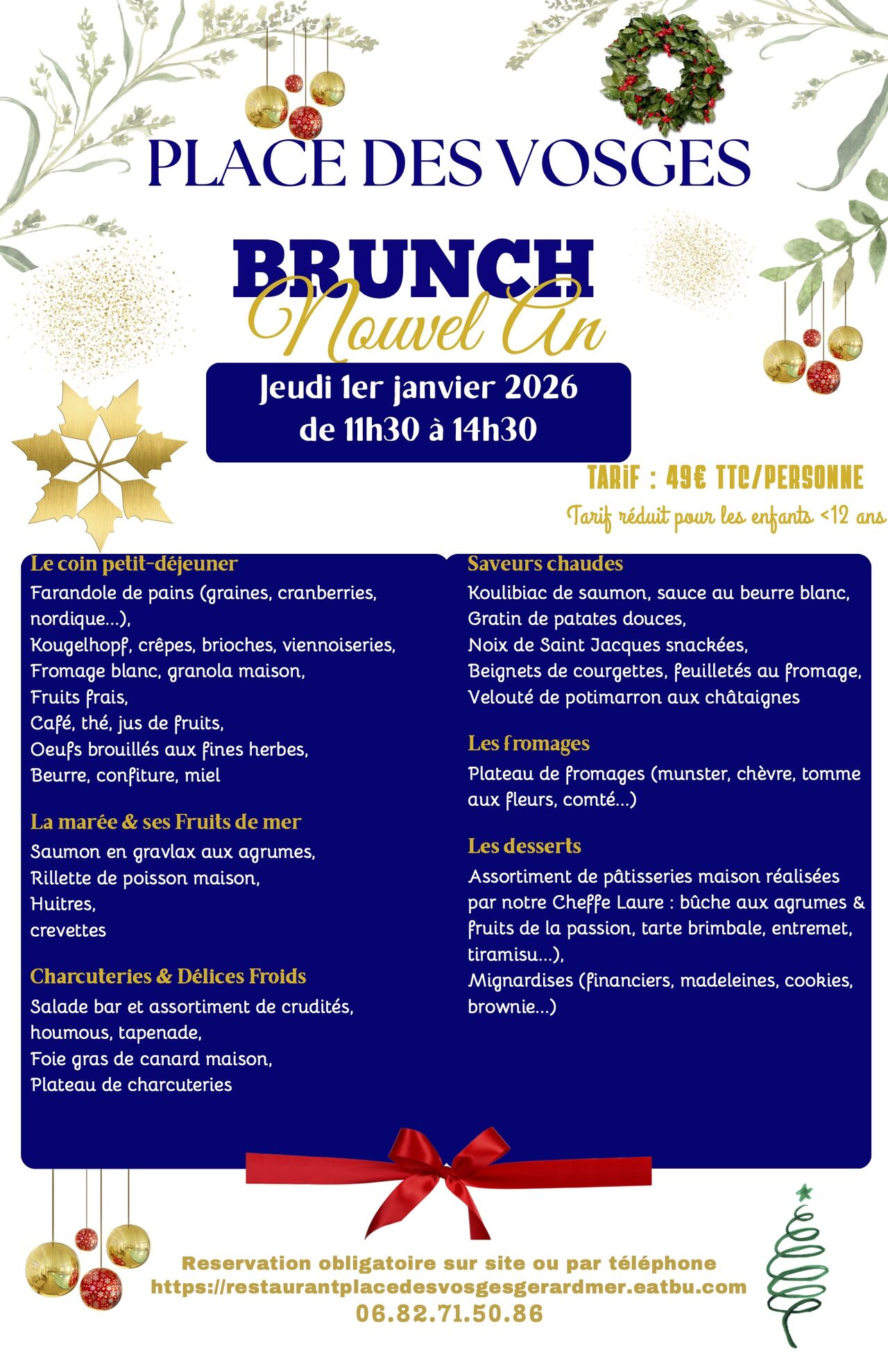 brunch spécial nouvel an 1er janvier 2026