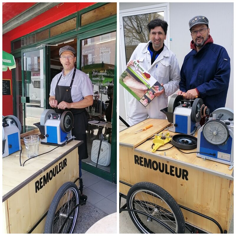 Je travaille au plus prêt de vos cuisines ou ateliers de découpe et je vous prête des couteaux si nécessaire 