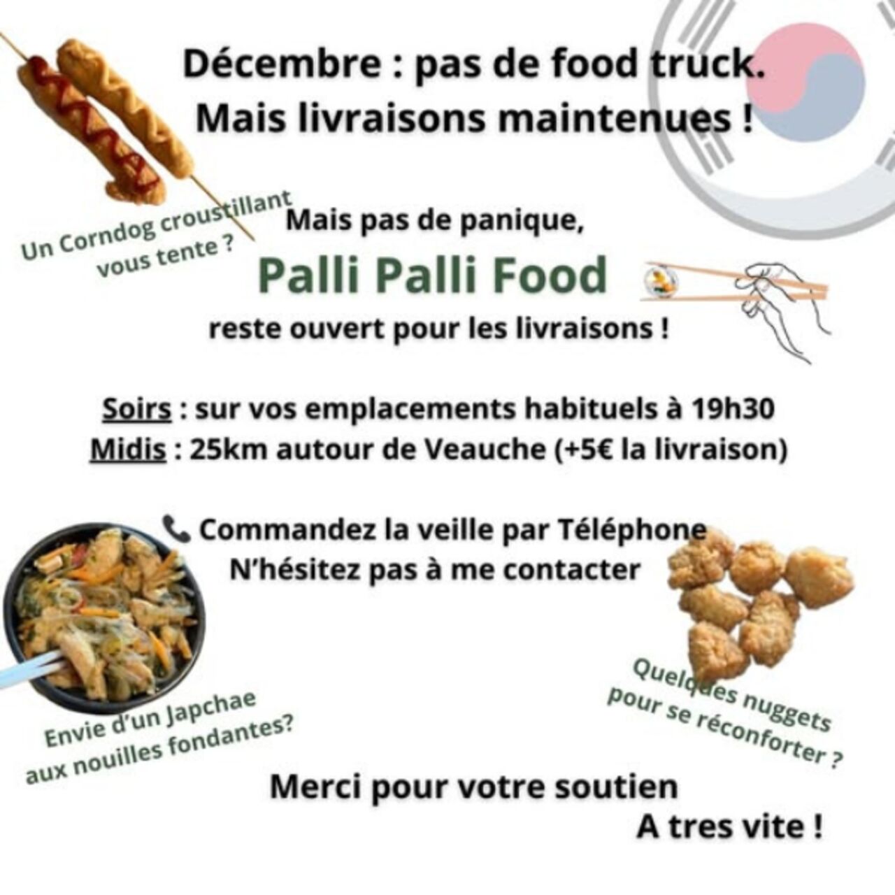 Service de livraison possible