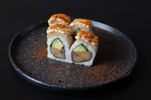 Inside out- Spicy Hamachi roll