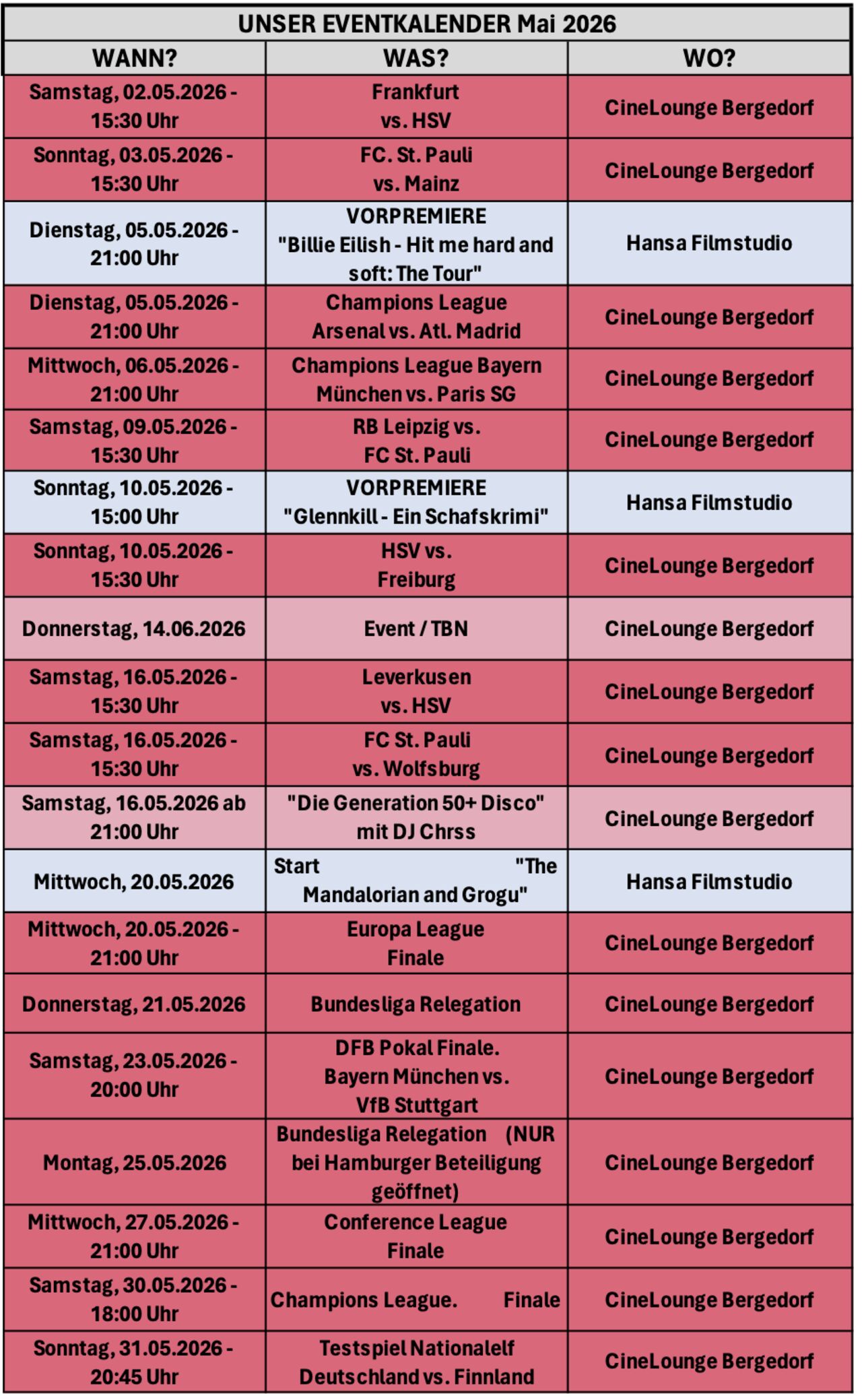 Unsere Events im Mai 2026