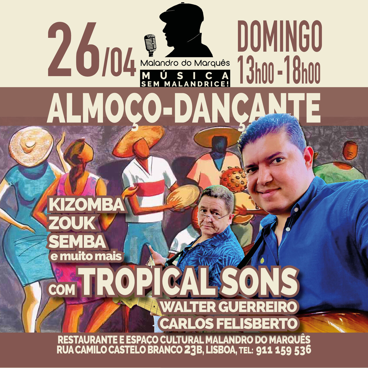 Almoço-Dançante com TROPICAL SONS