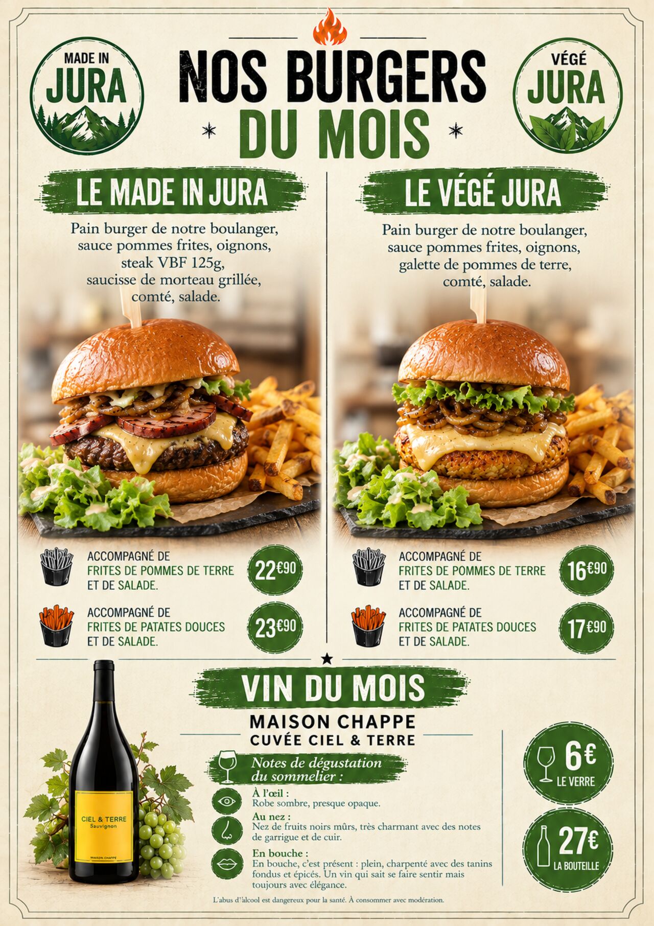 🍔 LE BURGER DU MOIS D’OCTOBRE : LE MADE IN JURA 🏔️