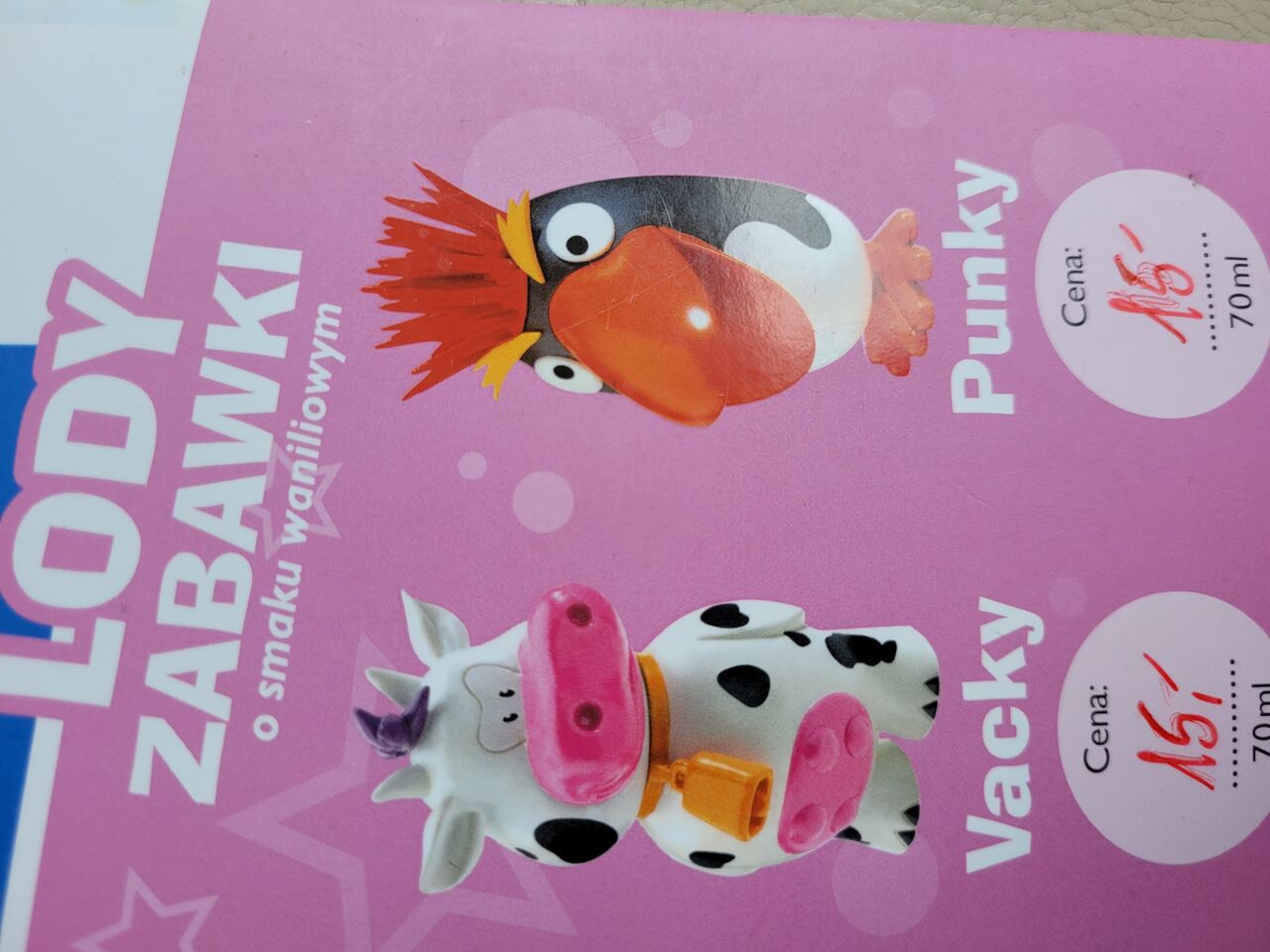 Nowości w Bistro cos dla najmłodszych
Lody w zabawce krówka i pingwin 