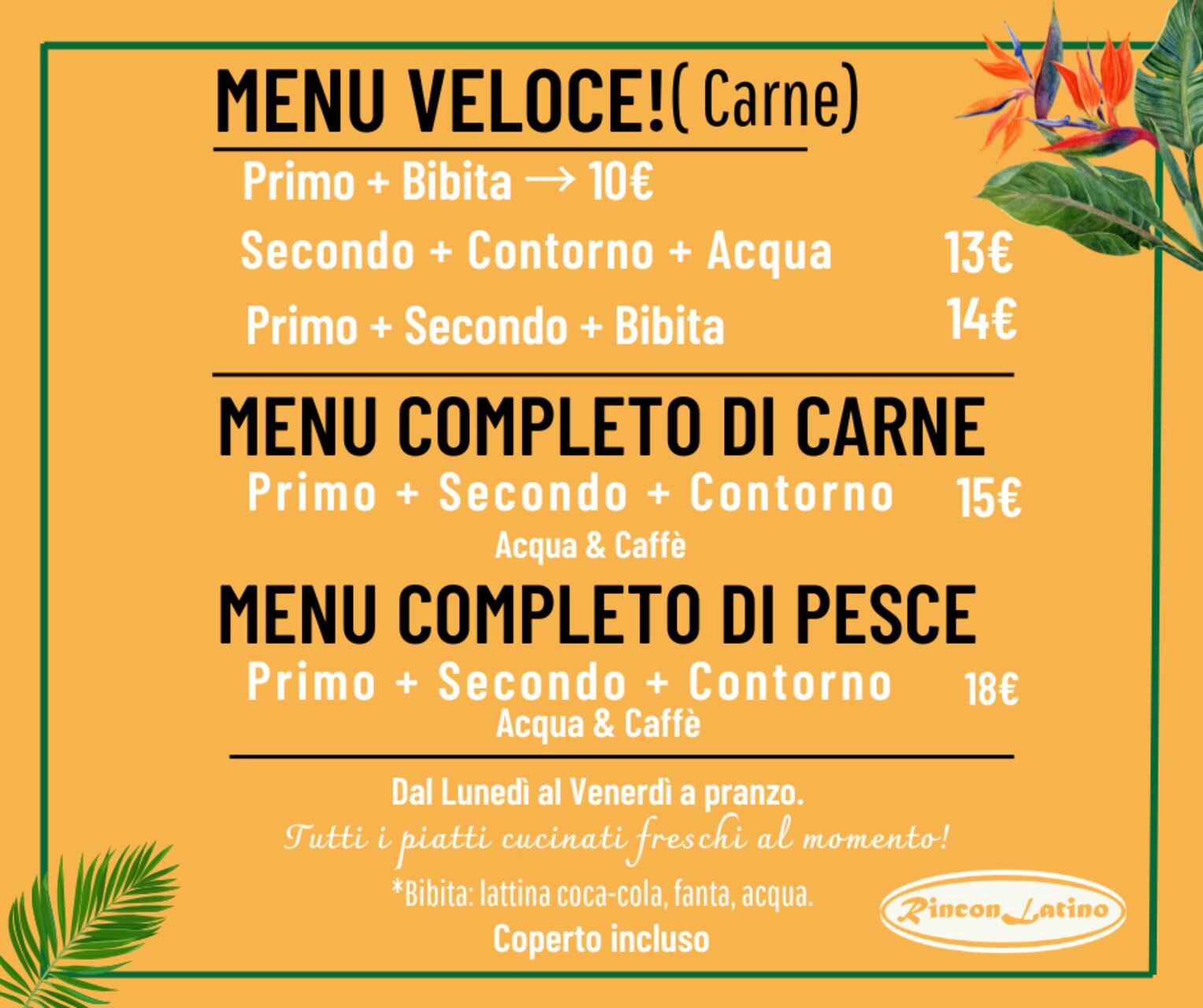🌞 Menù Pranzo Speciale – Gustoso, Veloce e Conveniente!