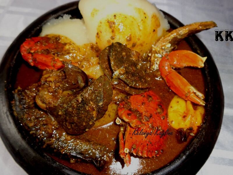  placali sauce gomgo au crabe et viande etc...