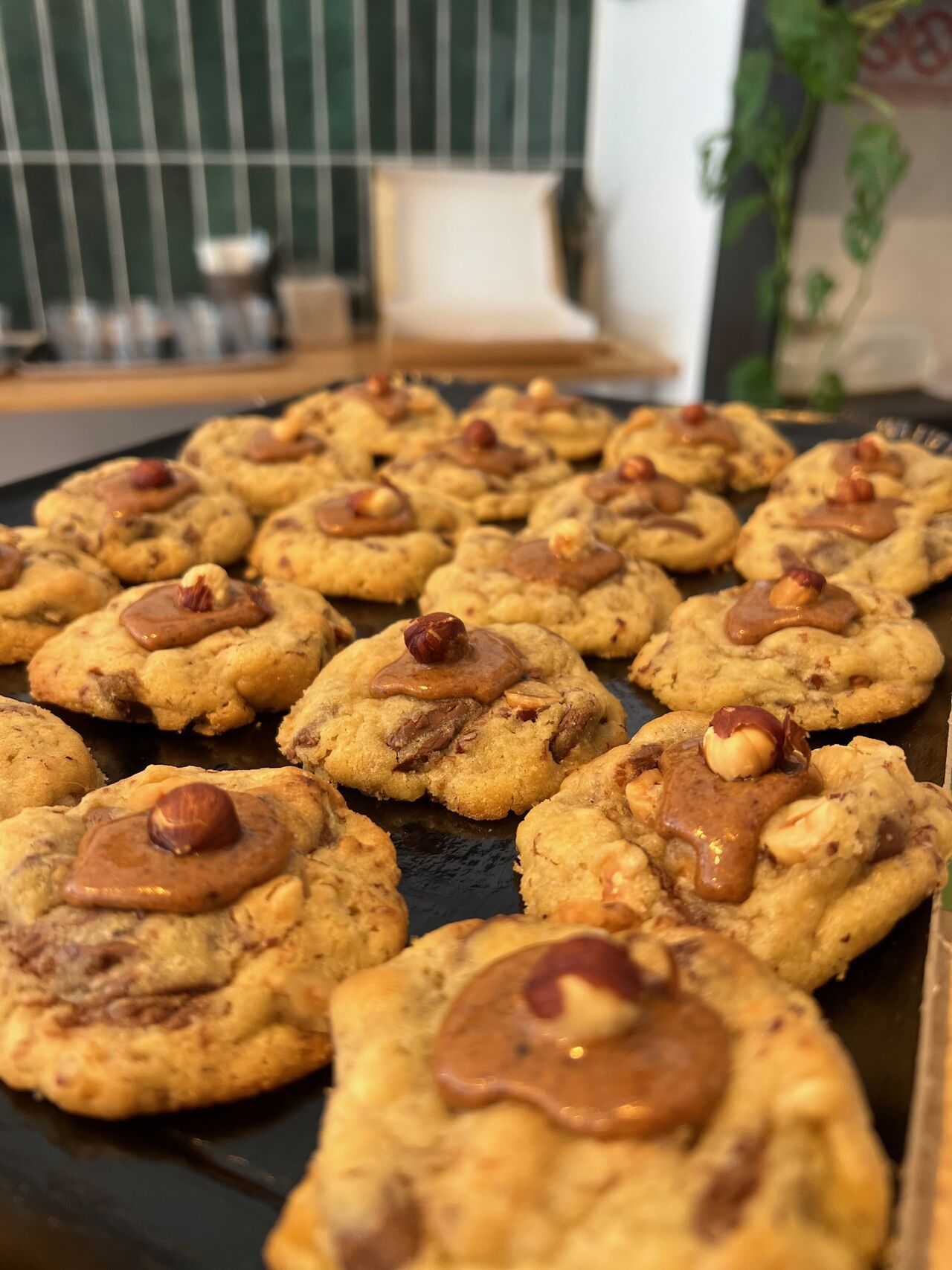 Mini cookie chocolat au lait, pâte a tartiner et noisette