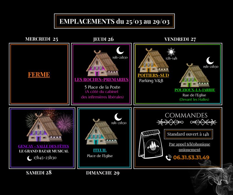 Planning de la semaine ✨