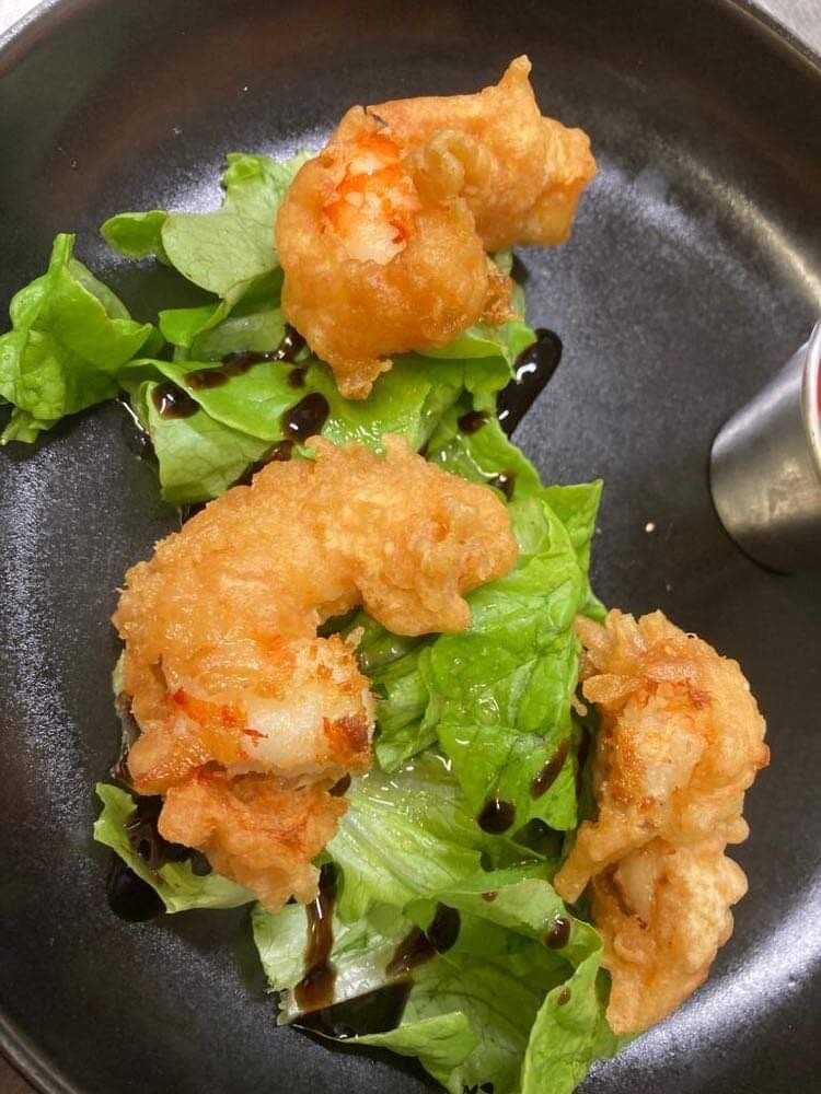 Gambas en tempura