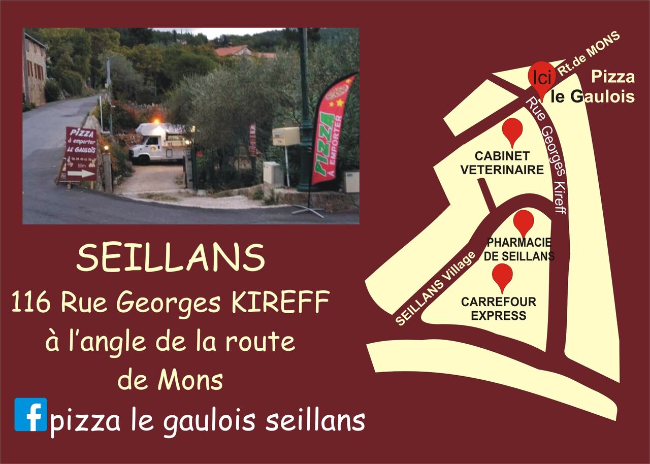 Photo et plan d'accès à l'emplacement de SEILLANS