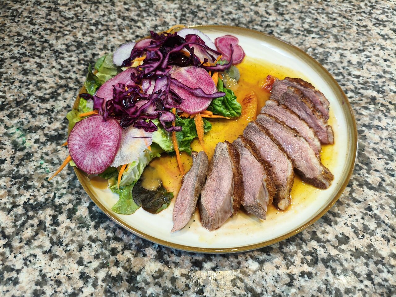 Filet de canette à l'orange sanguine 