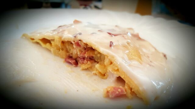 Raviolo patate e speck