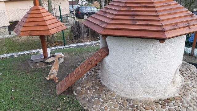 Venkovní welness centrum pro z kačeny a želvy z konopného betonu. 