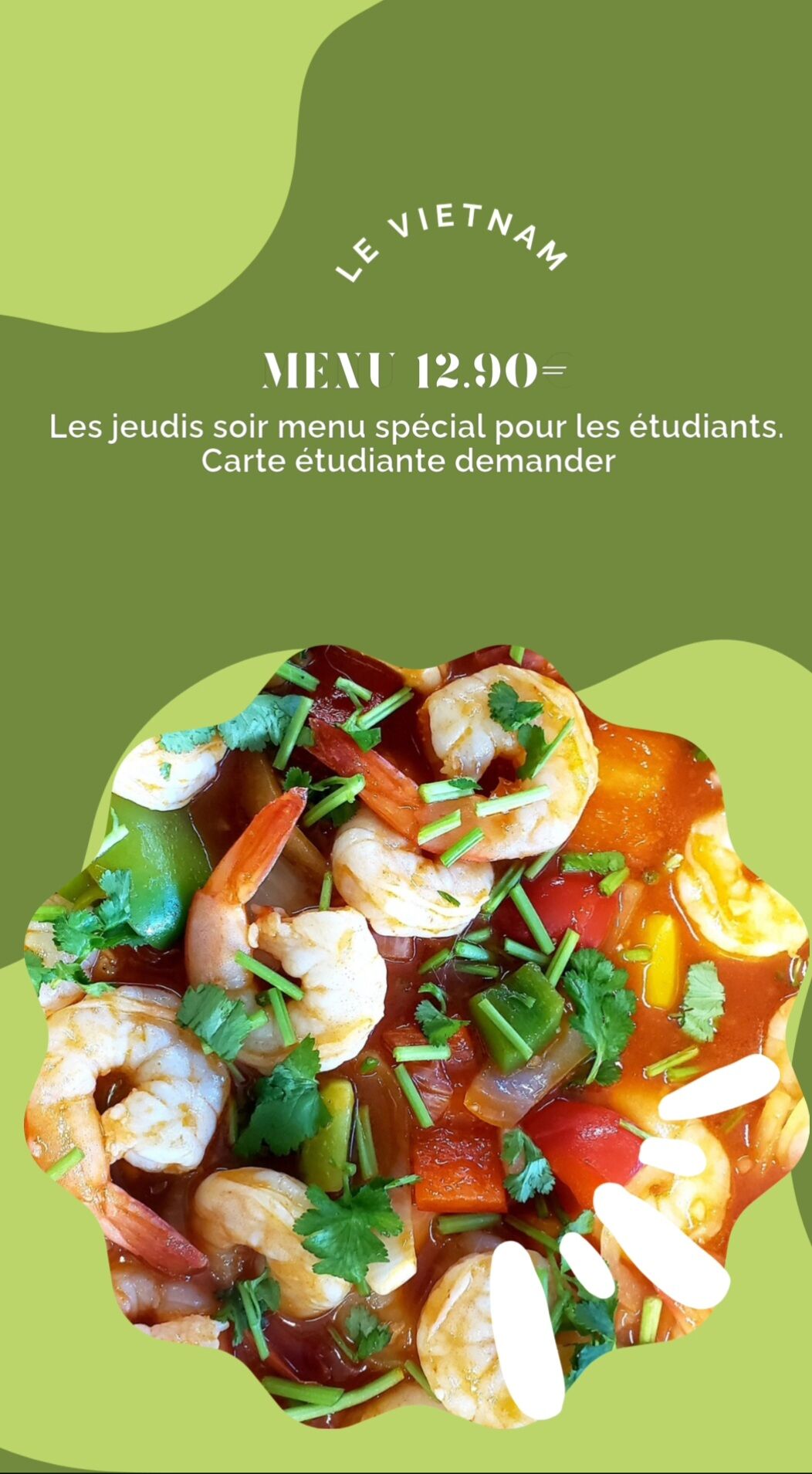Menu étudiant